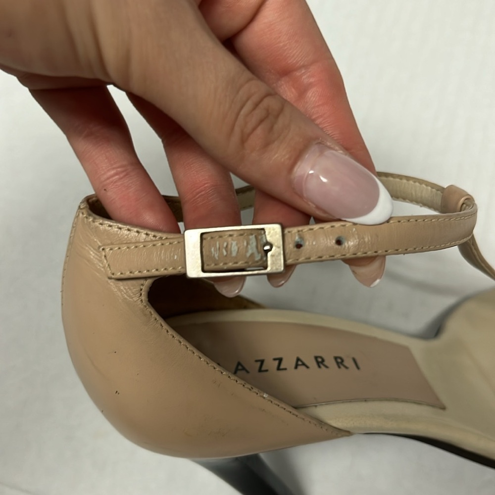 Nude square toe T-Strap leather stiletto heel Sandals 36 minimalistic capsule - Picture 14 of 15
